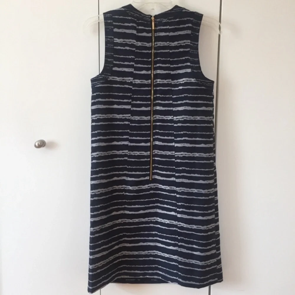 Kensie One Piece Navy stripped Knee High Dress - Picture 2 of 8